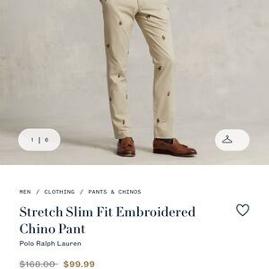 Polo Ralph Lauren Stretch Slim Fit Embroidered Chino Pants - Cream